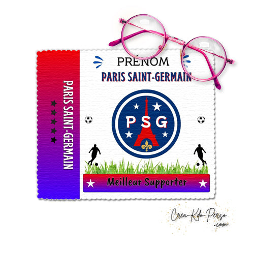 Chiffon à lunettes supporter club football PSG Paris Saint Germain personnalisé