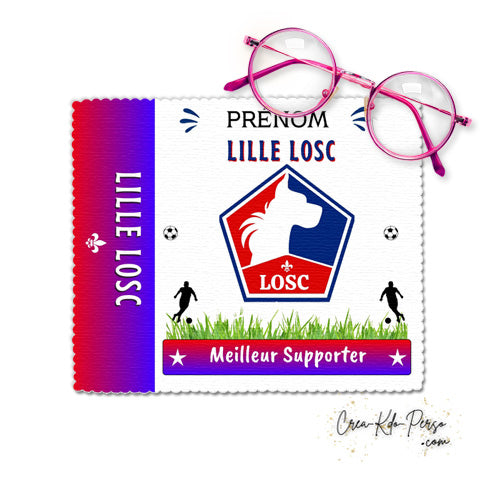 Chiffon à lunettes supporter club football Lille LOSC personnalisé