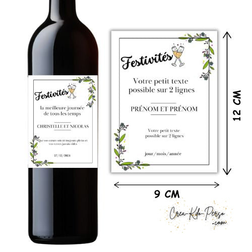 étiquettes Bouteille de Vin cuvée spéciale festivités personnalisées