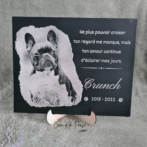 Toile commémorative gravée pour animal de compagnie — Portrait personnalisé et texte hommage