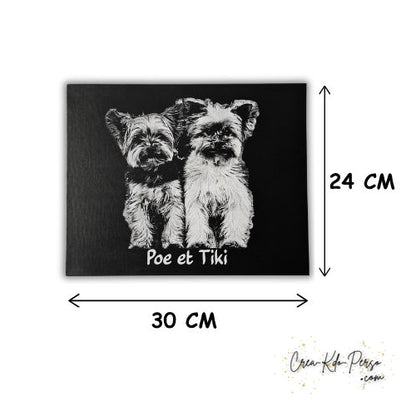 Toile gravée personnalisée avec photo — Format 24x30 cm
