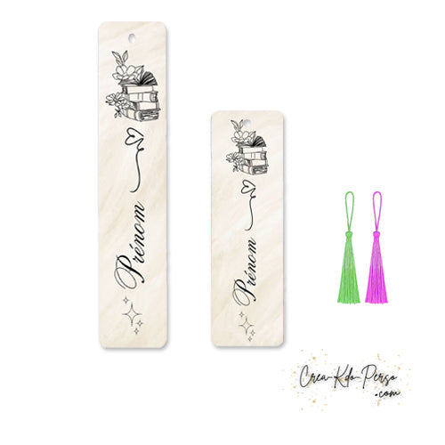 Marque page bookmark motif calligraphique personnalisé prénom