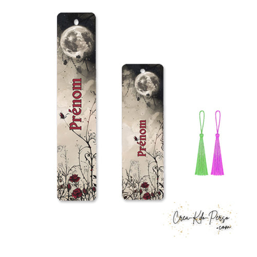 Marque page bookmark motif gothique personnalisé prénom