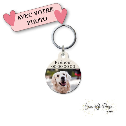 Médaille pendentif chien et chat personnalisé avec photo