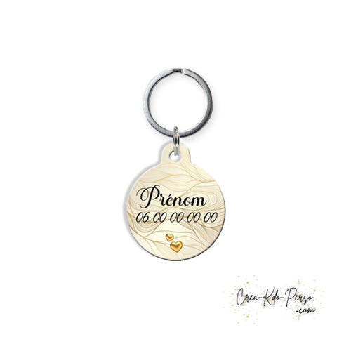 Médaille pendentif chien et chat personnalisé effet chic forme ronde