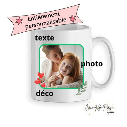 mug entièrement personnalisable photo texte decoration