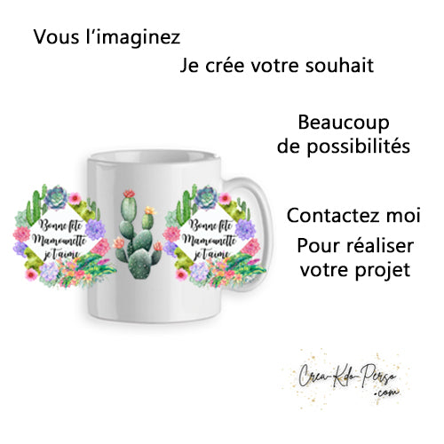 Mug personnalisé avec PERSONNALISATION COMPLÈTE photo texte couleurs