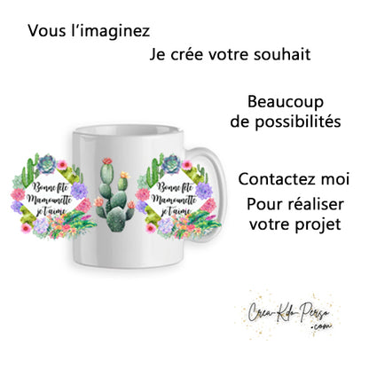 Mug personnalisé avec PERSONNALISATION COMPLÈTE photo texte couleurs