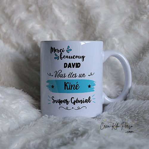 Mug merci kiné super génial personnalisé (modèle1)