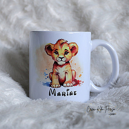 Mug lionceau lion Simba personnalisé prénom