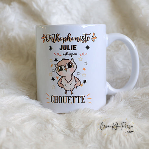 Mug Orthophoniste super chouette personnalisé