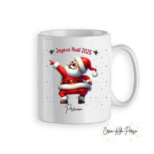 Mug tasse humour personnalisé cadeau Noël avec Père Noel fièvre du samedi soir