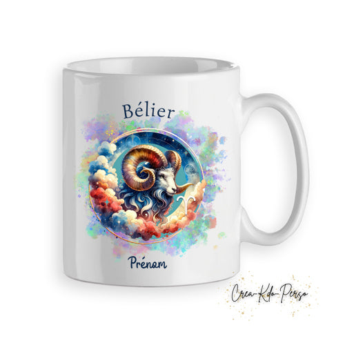 Mug personnalisé signe astrologique Bélier cadeau zodiaque horoscope