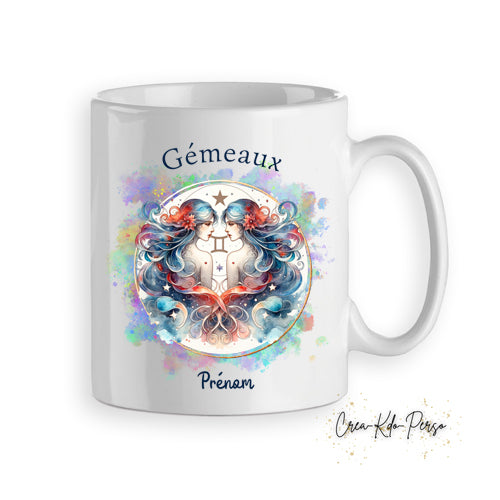 Mug personnalisé signe astrologique Gémeaux cadeau zodiaque horoscope