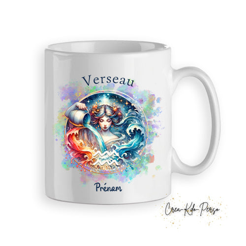 Mug personnalisé signe astrologique Verseau cadeau zodiaque horoscope