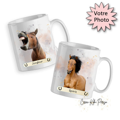 mug personnalisé avec votre photo cheval 
