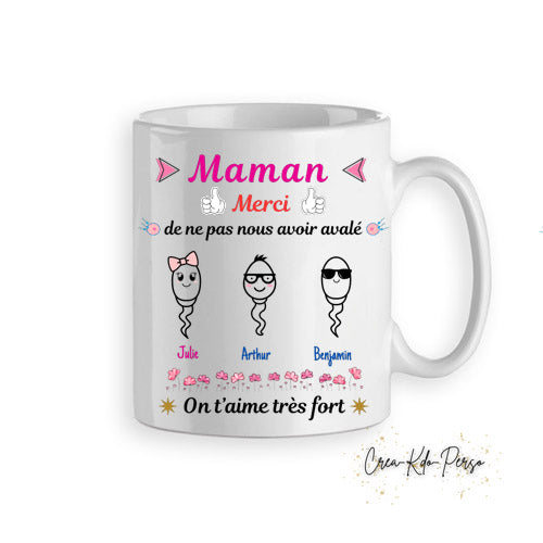 Mug humour spermatozoïde cadeau maman