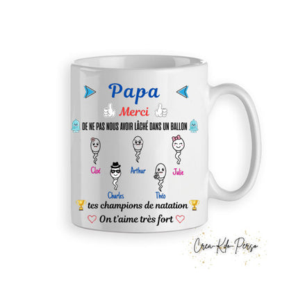 Mug humour spermatozoïde cadeau papa