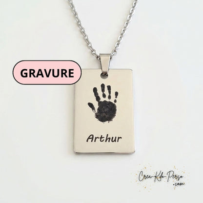 Pendentif Personnalisé Empreinte de Main et Prénom – Un Souvenir Unique