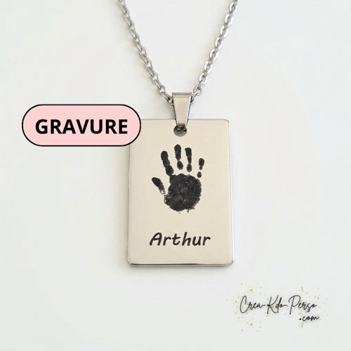Pendentif Personnalisé Empreinte de Main et Prénom – Un Souvenir Unique