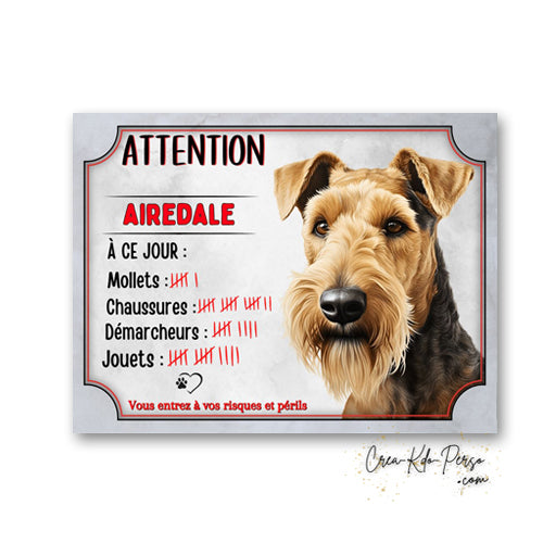 Plaque de portail Airedale compte ses succès à ce jour