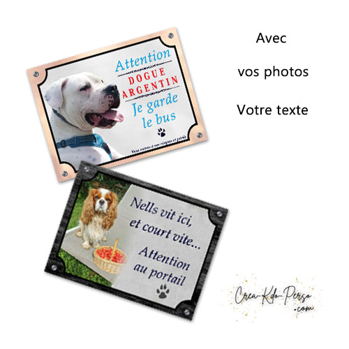 Plaque chien avec PERSONNALISATION COMPLÈTE photo texte panneau personnalisé