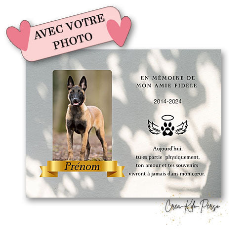 plaque funéraire souvenir chien décédé animaux de compagnie