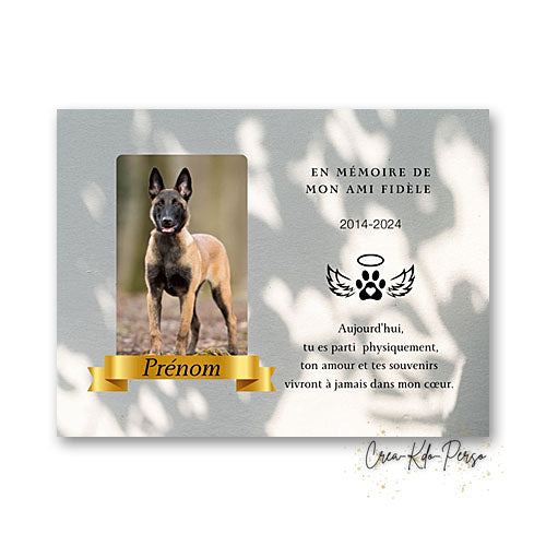 plaque funéraire souvenir chien décédé animaux de compagnie