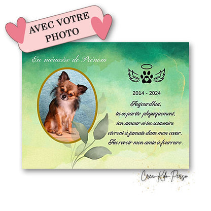 plaque funéraire souvenir chien décédé animaux de compagnie