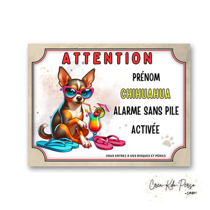 plaque attention au chien panneau de portail humour  alarme sans pile 