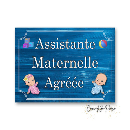 Plaque Assistante Maternelle agréée personnalisée panneau assmat