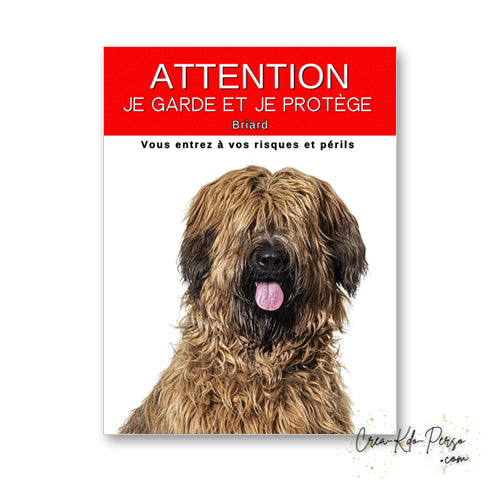 plaque panneau attention au chien je  garde et je protège personnalisable