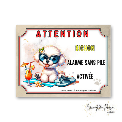 plaque attention au chien panneau de portail humour  alarme sans pile 