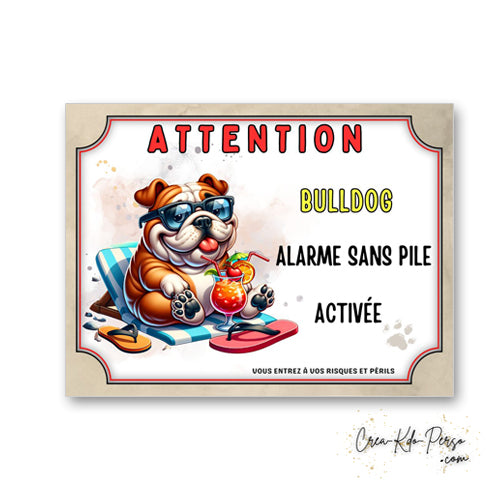 plaque attention au chien panneau de portail humour  alarme sans pile 
