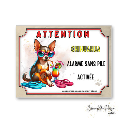 plaque attention au chien panneau de portail humour  alarme sans pile 