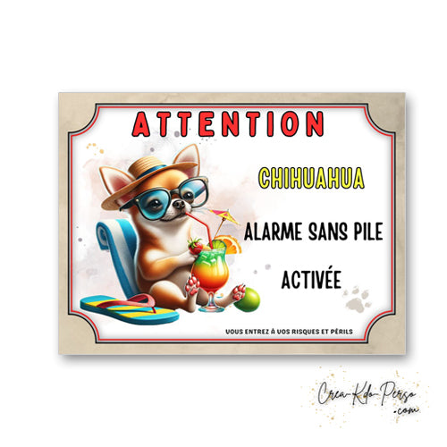 plaque attention au chien panneau de portail humour  alarme sans pile 