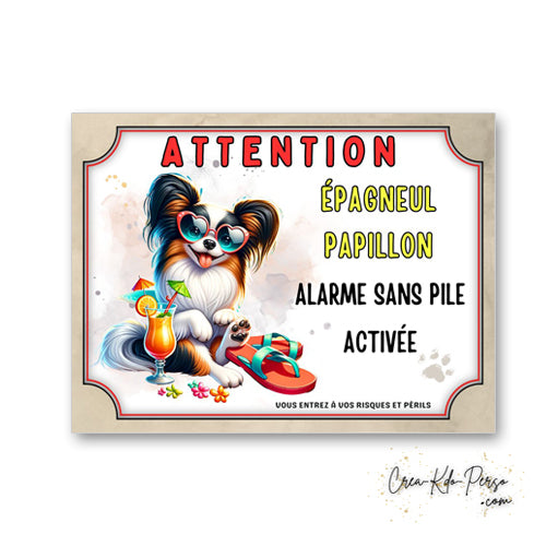 plaque attention au chien panneau de portail humour  alarme sans pile 