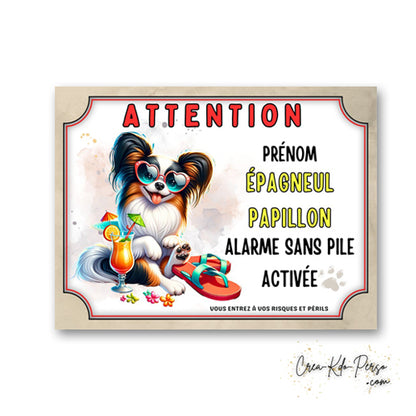 plaque attention au chien panneau de portail humour  alarme sans pile 
