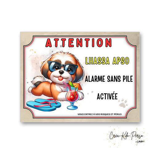 plaque attention au chien panneau de portail humour  alarme sans pile 