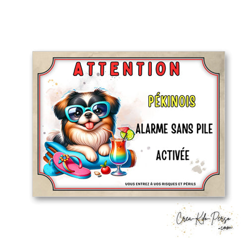 plaque attention au chien panneau de portail humour  alarme sans pile 