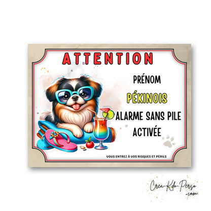 plaque attention au chien panneau de portail humour  alarme sans pile 