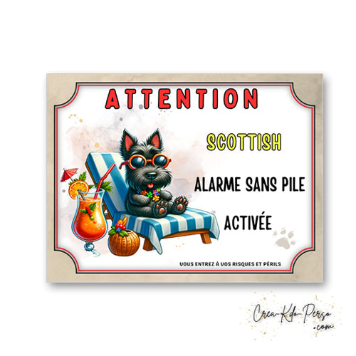 plaque attention au chien panneau de portail humour  alarme sans pile 