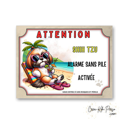 plaque attention au chien panneau de portail humour  alarme sans pile 