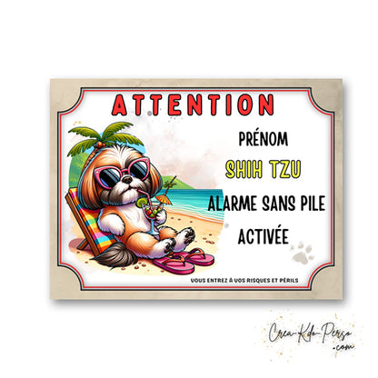 plaque attention au chien panneau de portail humour  alarme sans pile 