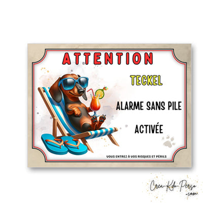 plaque attention au chien panneau de portail humour  alarme sans pile 