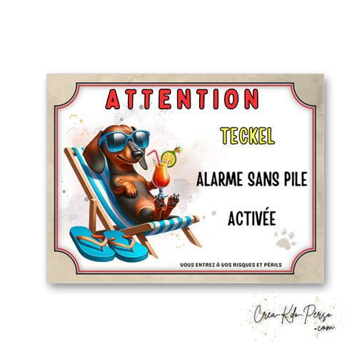 plaque attention au chien panneau de portail humour  alarme sans pile 