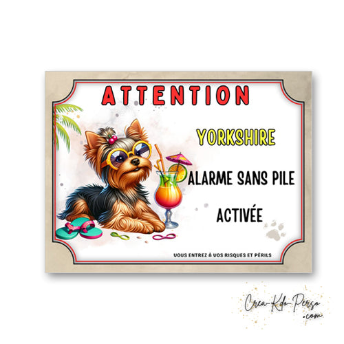 plaque attention au chien panneau de portail humour  alarme sans pile 