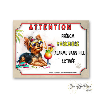 plaque attention au chien panneau de portail humour  alarme sans pile 