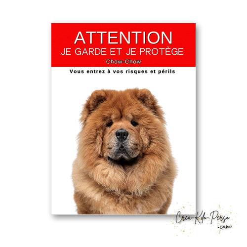 plaque panneau attention au chien je  garde et je protège personnalisable