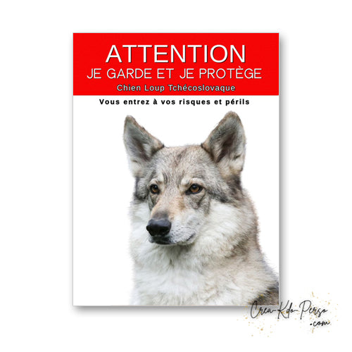 plaque panneau attention au chien je  garde et je protège personnalisable